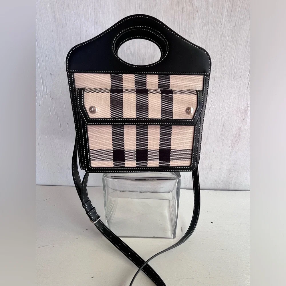 BURBERRY Check Jacquard Pocket Bag - Picture 4 of 17